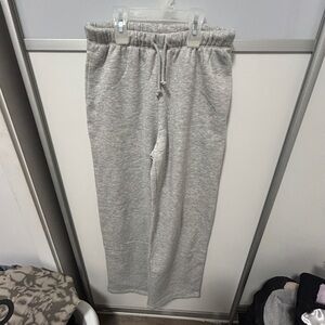 Comfortable light grey melange woman Sweatpants